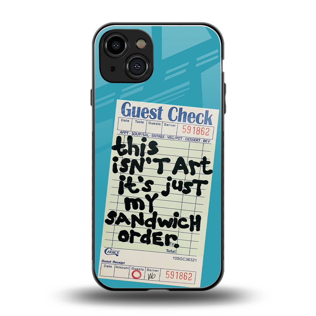 sandwich order back phone cover | glass case for iphone 15