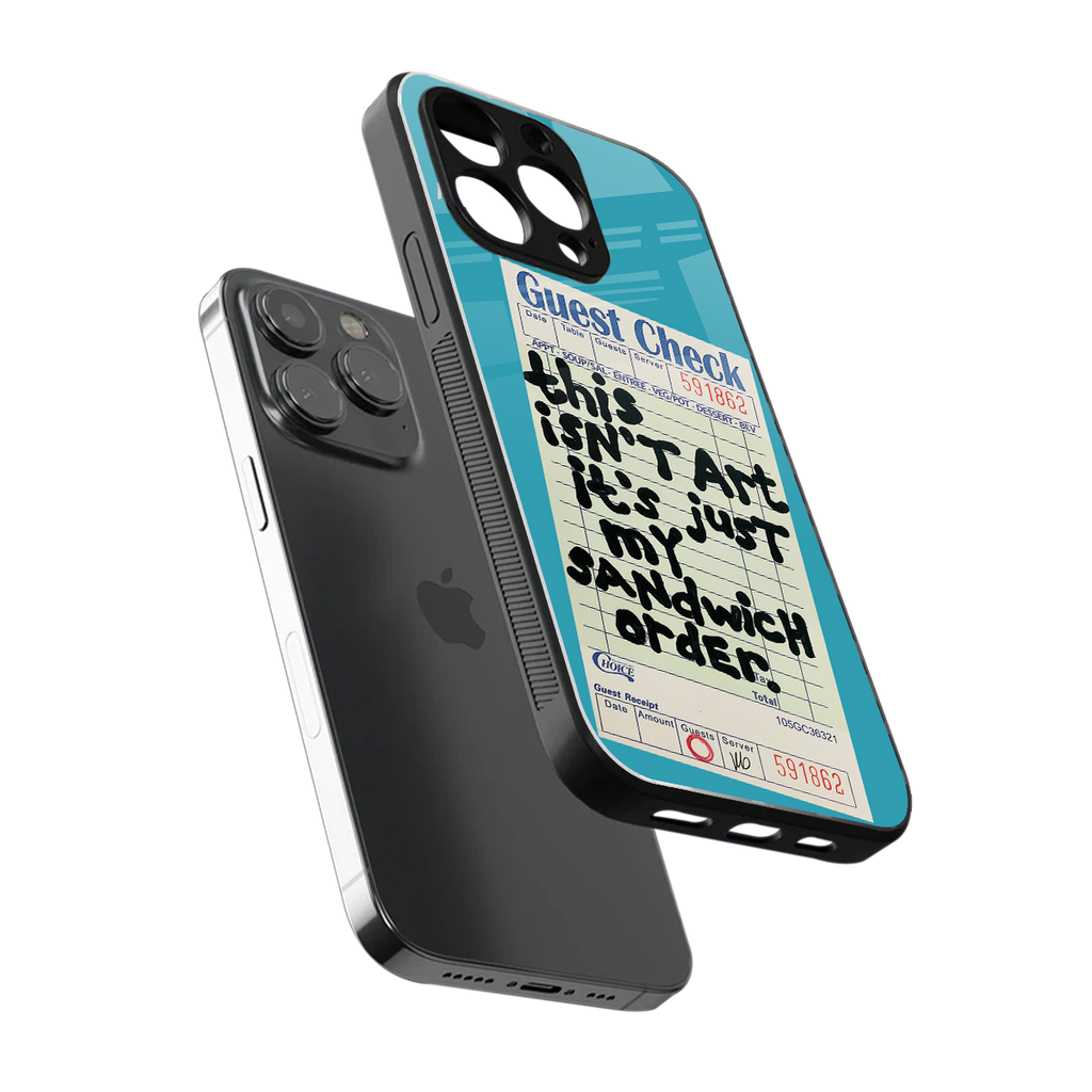 sandwich order back phone cover | glass case for iphone 15 pro