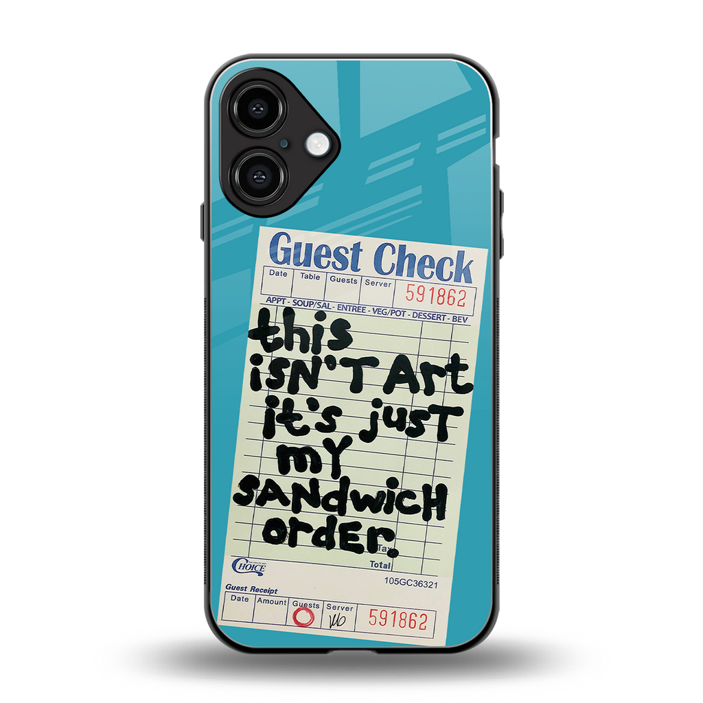 sandwich order back phone cover | glass case for iphone 16 plus