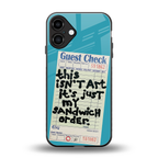 sandwich order back phone cover | glass case for iphone 16 plus