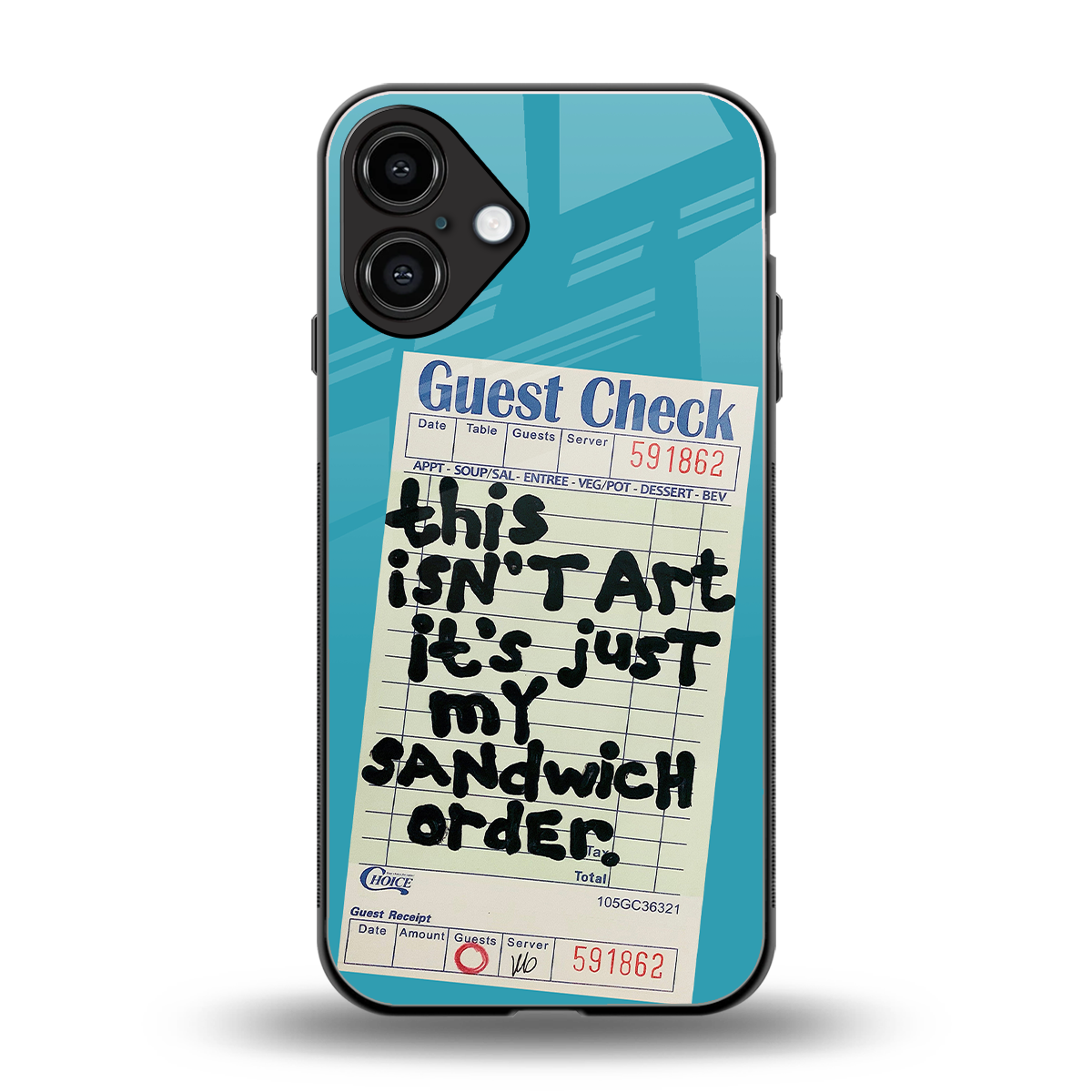 sandwich order back phone cover | glass case for iphone 16 plus