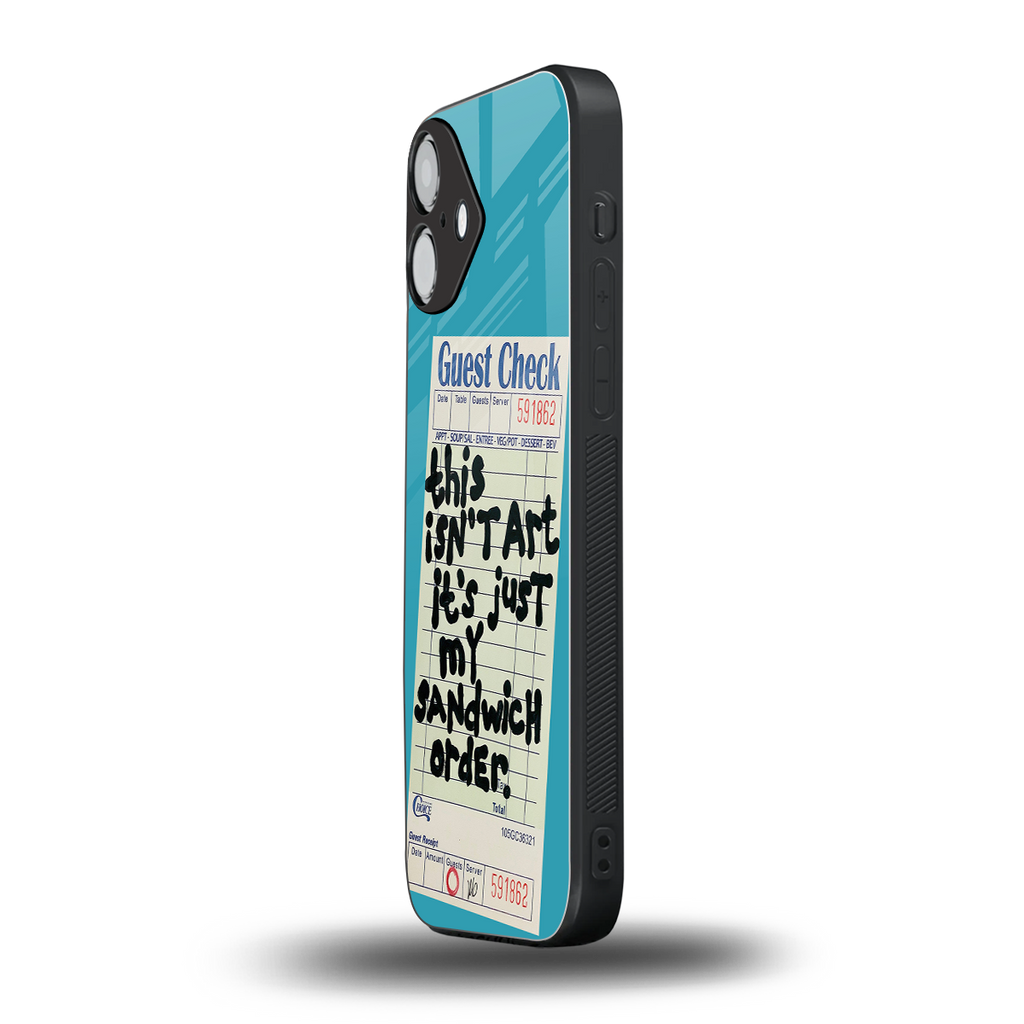 sandwich order back phone cover | glass case for iphone 16 plus