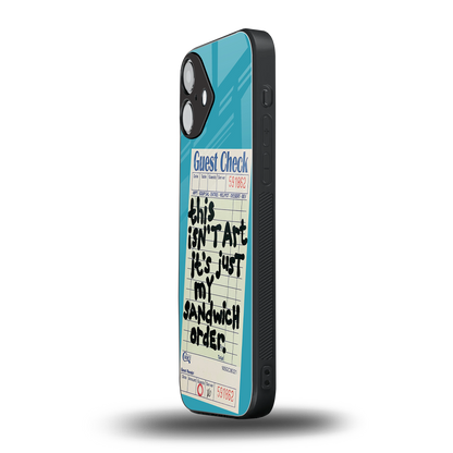 sandwich order back phone cover | glass case for iphone 16 plus
