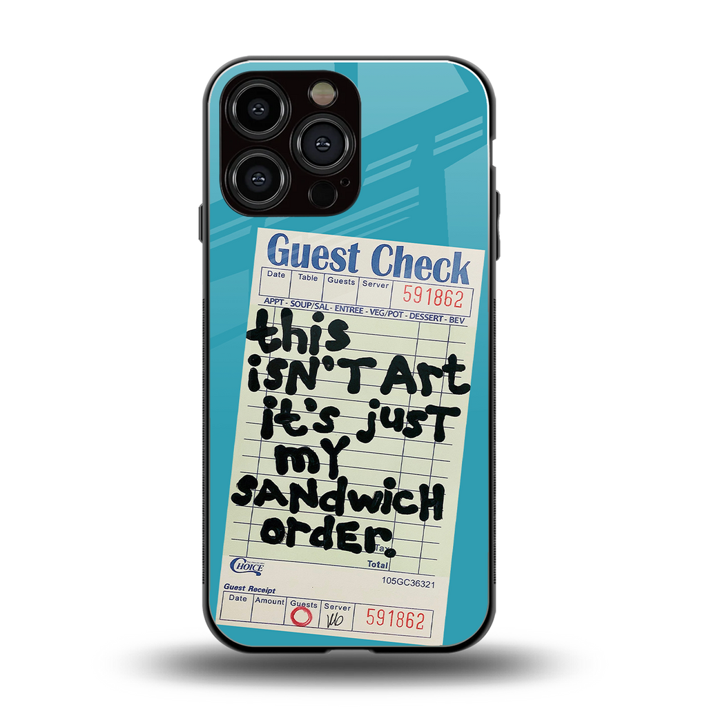 sandwich order back phone cover | glass case for iphone 16 pro max