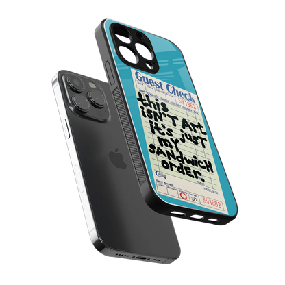 sandwich order back phone cover | glass case for iphone 16 pro max
