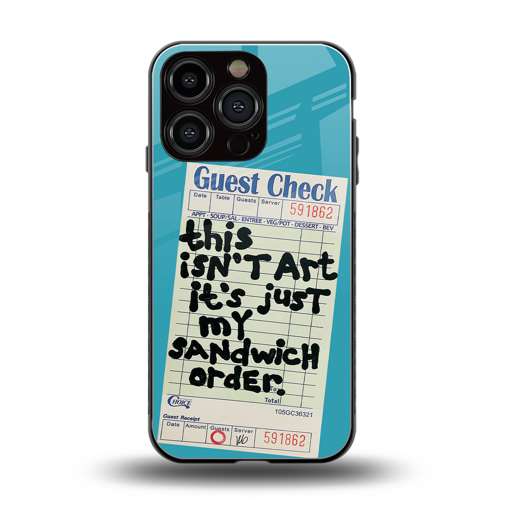 sandwich order back phone cover | glass case for iphone 16 pro