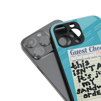 sandwich order back phone cover | glass case for iphone 16 pro max