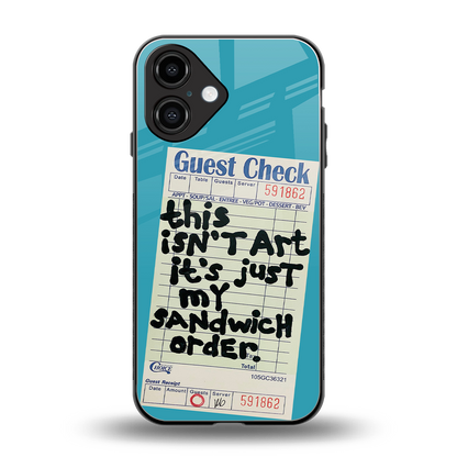 sandwich order back phone cover | glass case for iphone 16