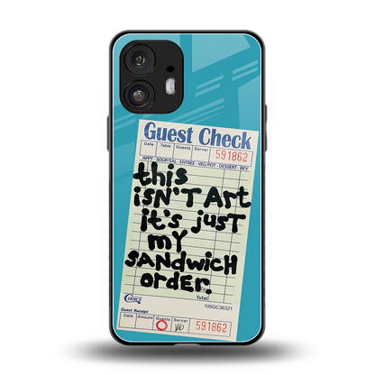 sandwich order back phone cover | glass case for nothing phone 2