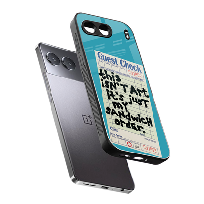sandwich order back phone cover | glass case for oneplus nord 4