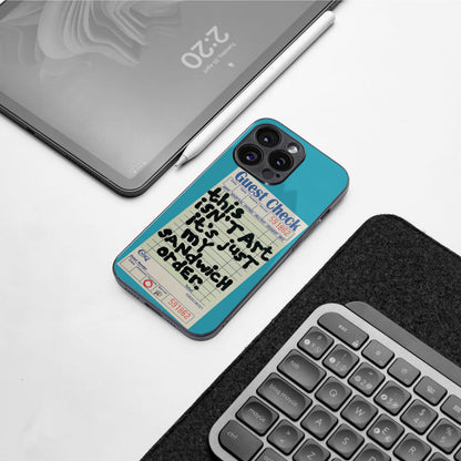 sandwich order back phone cover | glass case for iphone 16 pro max