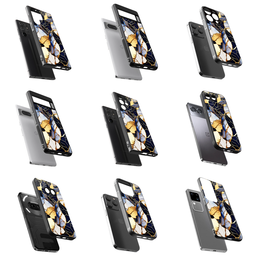 Durable Glass Back Mobile Case for iPhone, Samsung, OnePlus, Google Pixel, Redmi, Vivo, Oppo