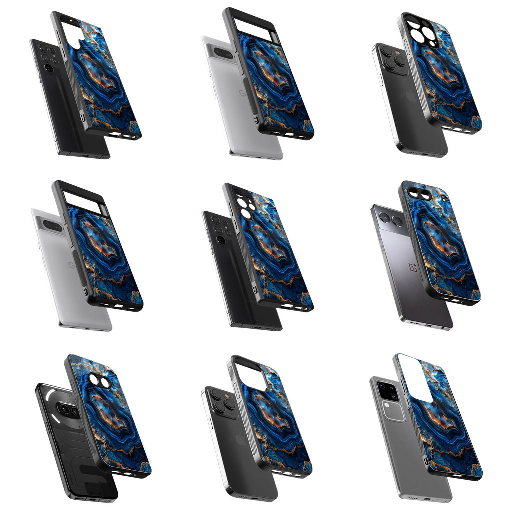 Durable Glass Back Mobile Case for iPhone, Samsung, OnePlus, Google Pixel, Redmi, Vivo, Oppo