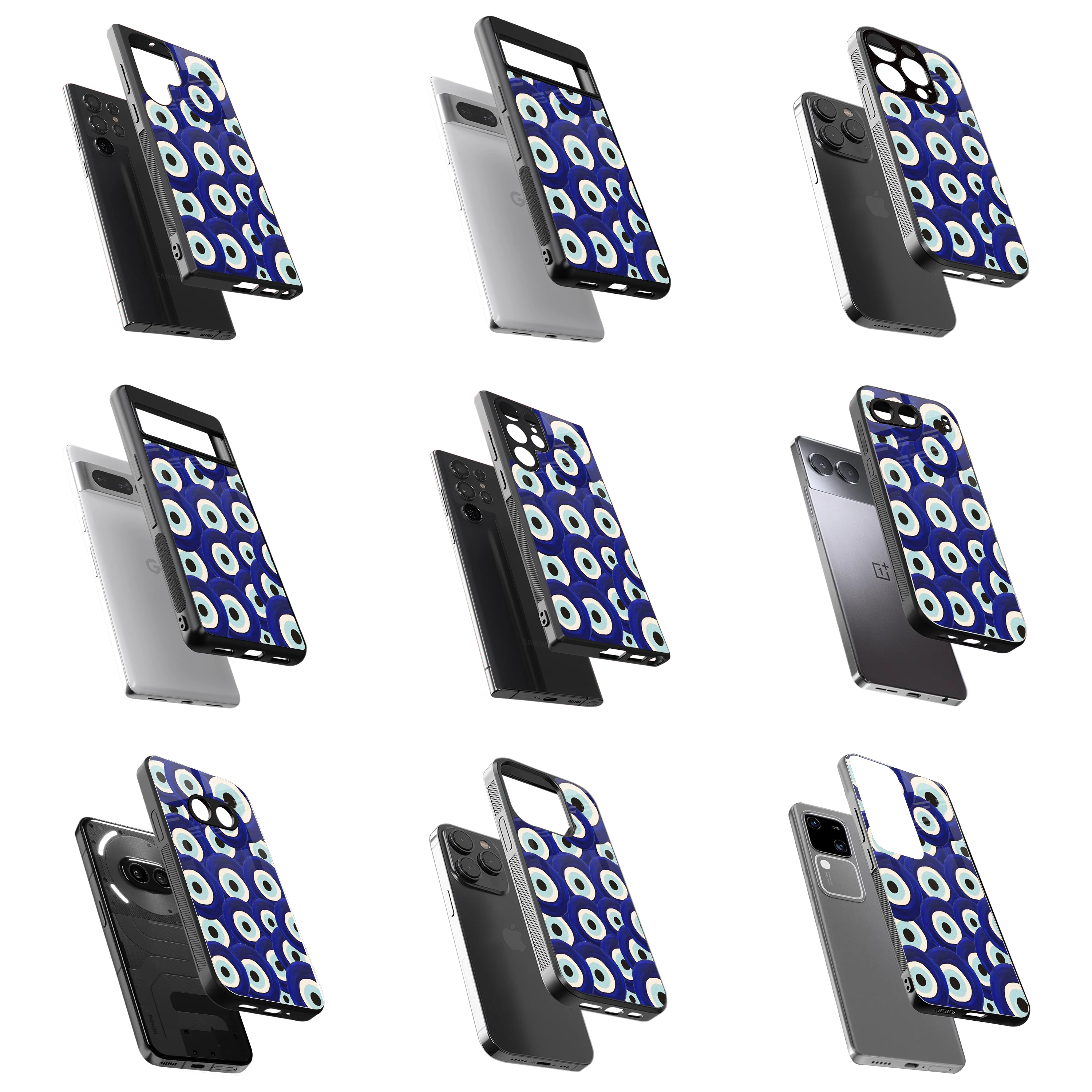 Durable Glass Back Mobile Case for iPhone, Samsung, OnePlus, Google Pixel, Redmi, Vivo, Oppo