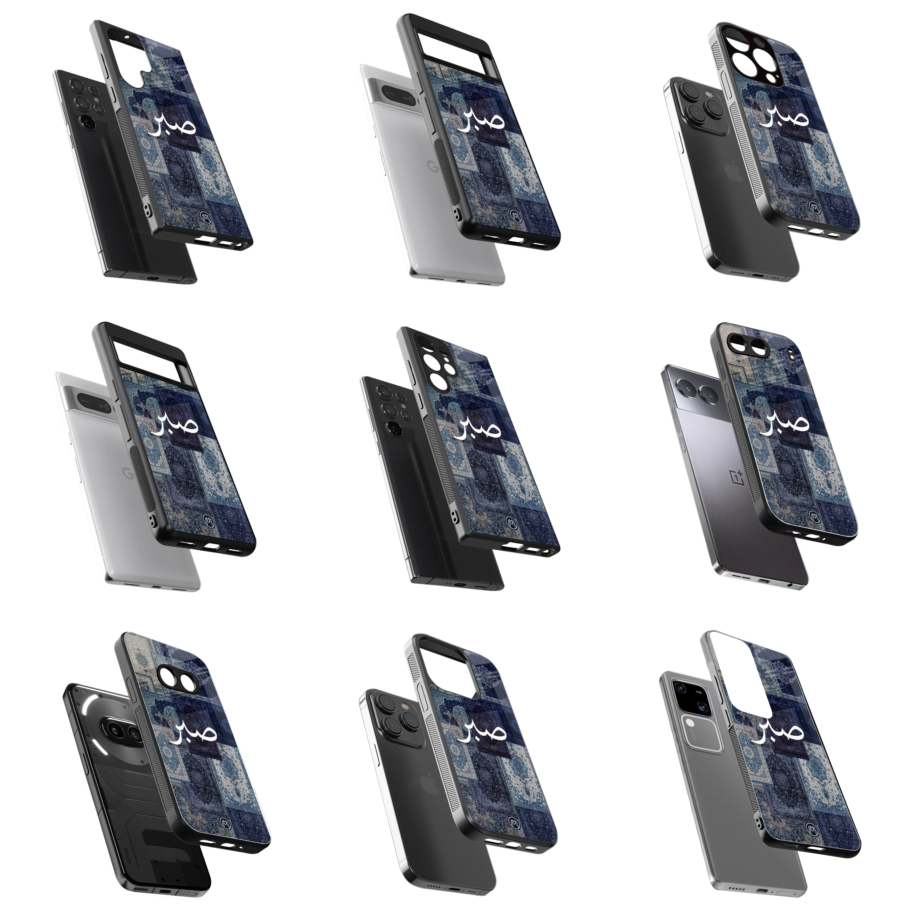 Durable Glass Back Mobile Case for iPhone, Samsung, OnePlus, Google Pixel, Redmi, Vivo, Oppo