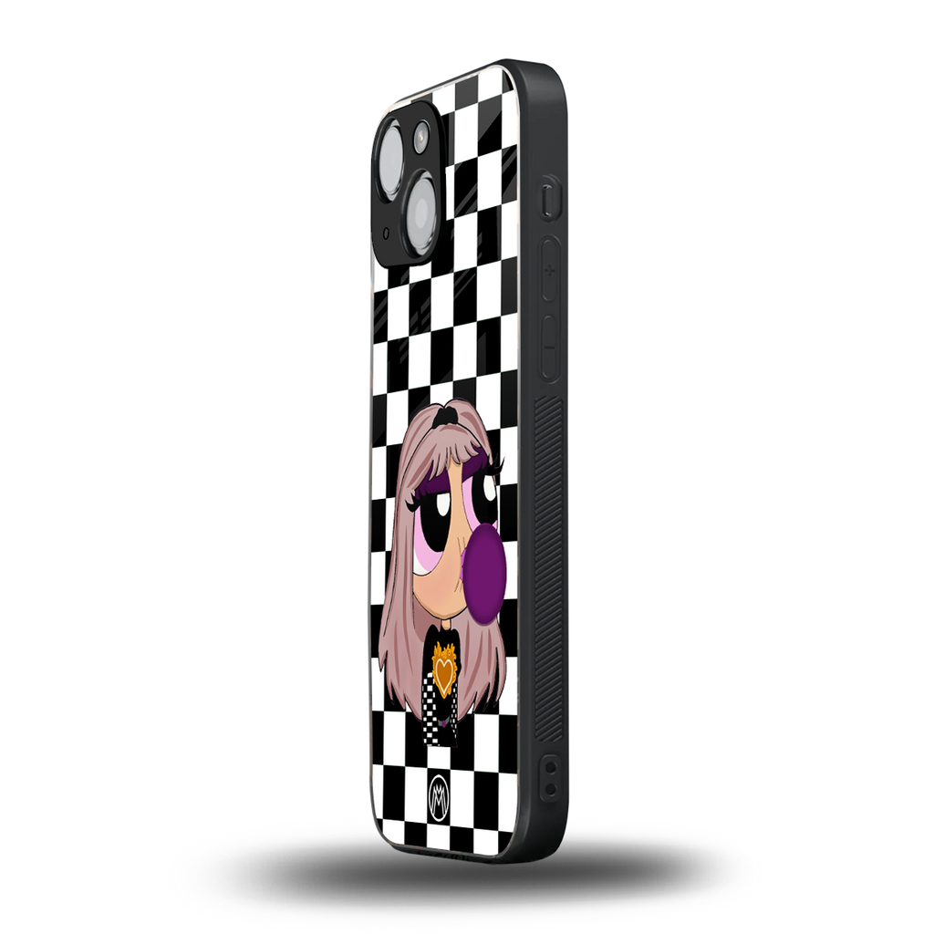 sassy chic powerpuff girls back phone cover | glass case for iphone 13 mini