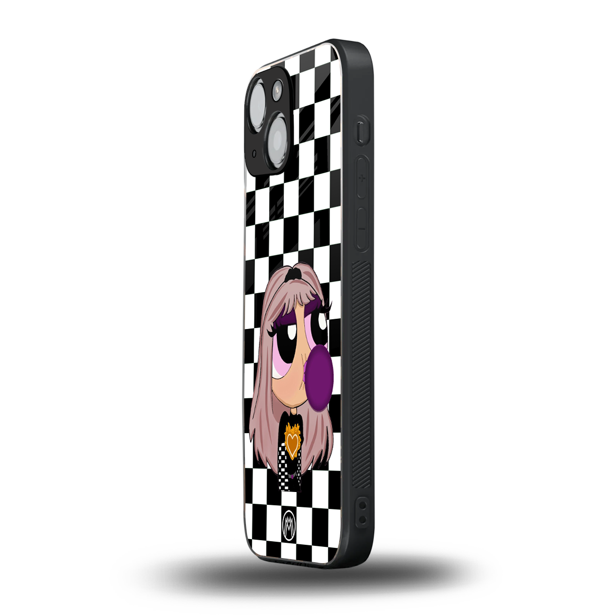 sassy chic powerpuff girls back phone cover | glass case for iphone 13 mini