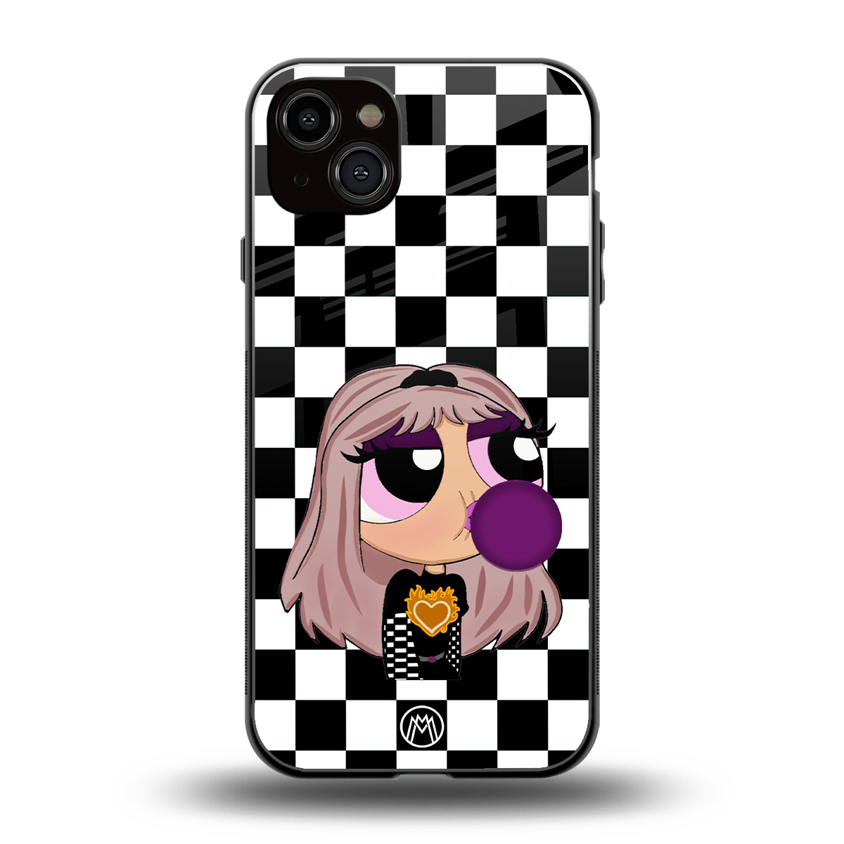 sassy chic powerpuff girls back phone cover | glass case for iphone 15 plus