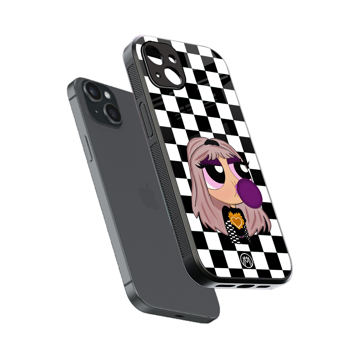 sassy chic powerpuff girls back phone cover | glass case for iphone 15 plus