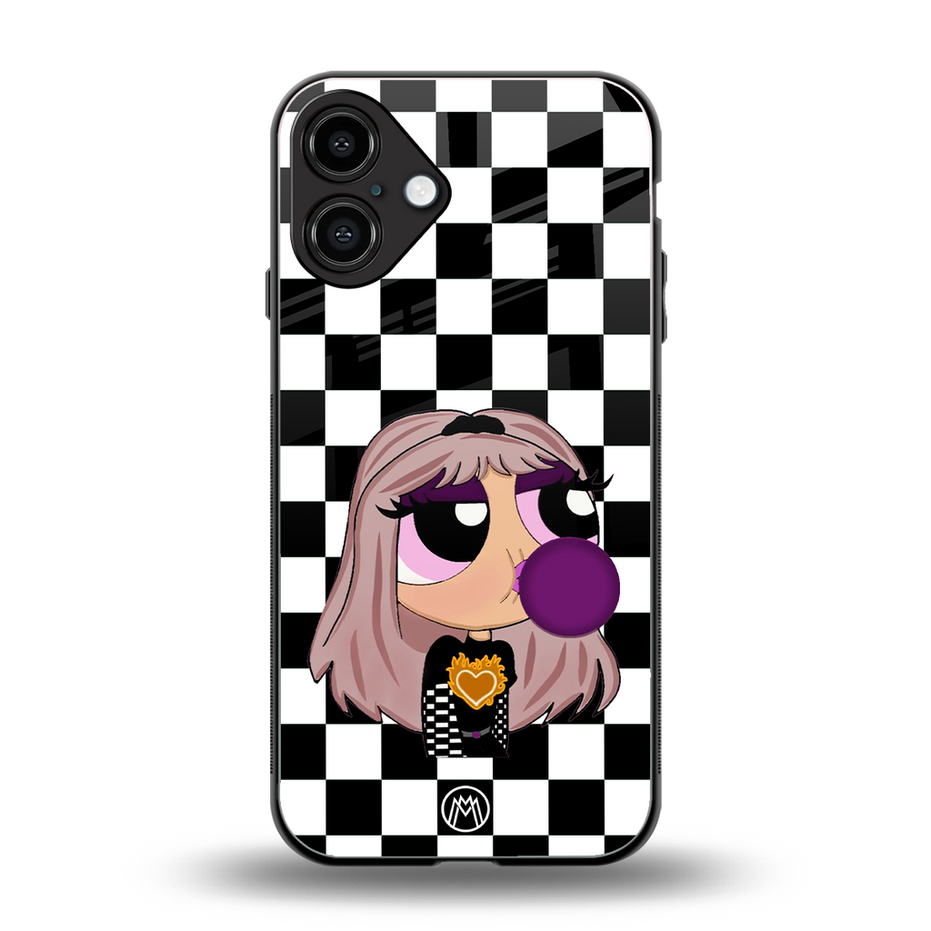 sassy chic powerpuff girls back phone cover | glass case for iphone 16 plus