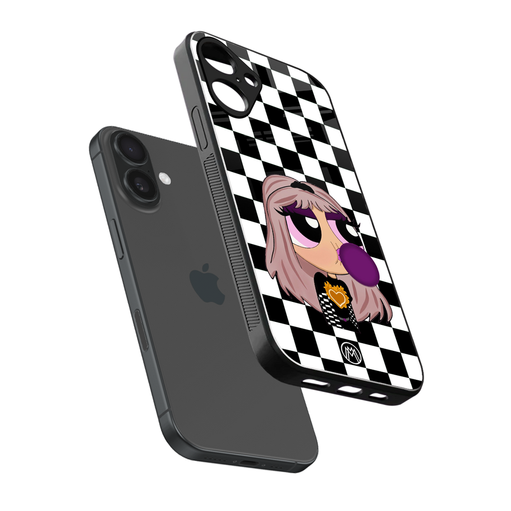 sassy chic powerpuff girls back phone cover | glass case for iphone 16 plus