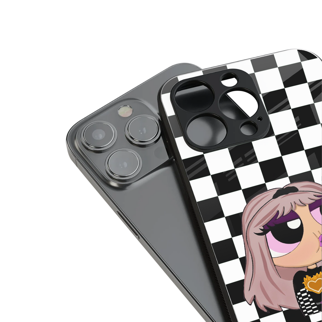 sassy chic powerpuff girls back phone cover | glass case for iphone 16 plus