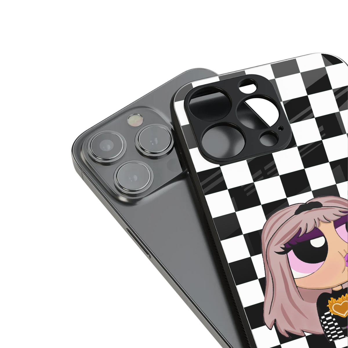 sassy chic powerpuff girls back phone cover | glass case for iphone 16 plus