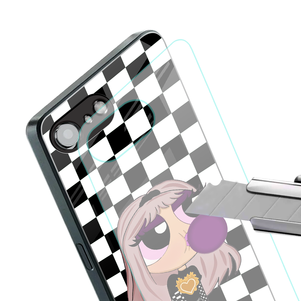 sassy chic powerpuff girls back phone cover | glass case for iphone 16e