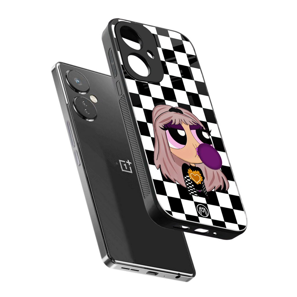 sassy chic powerpuff girls back phone cover | glass case for oneplus nord ce 3