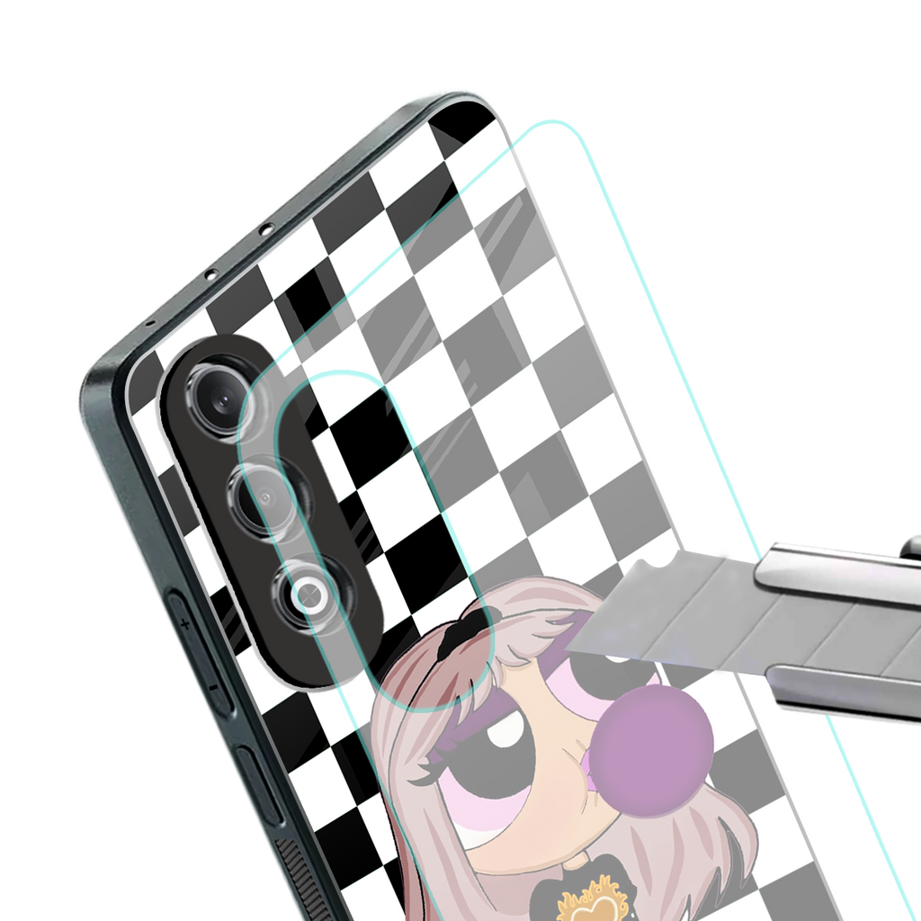 sassy chic powerpuff girls back phone cover | glass case for oneplus nord ce 4