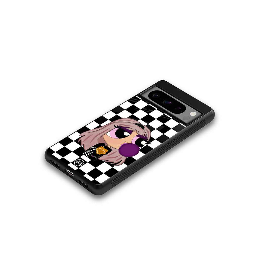sassy chic powerpuff girls back phone cover | glass case for google pixel 8 pro