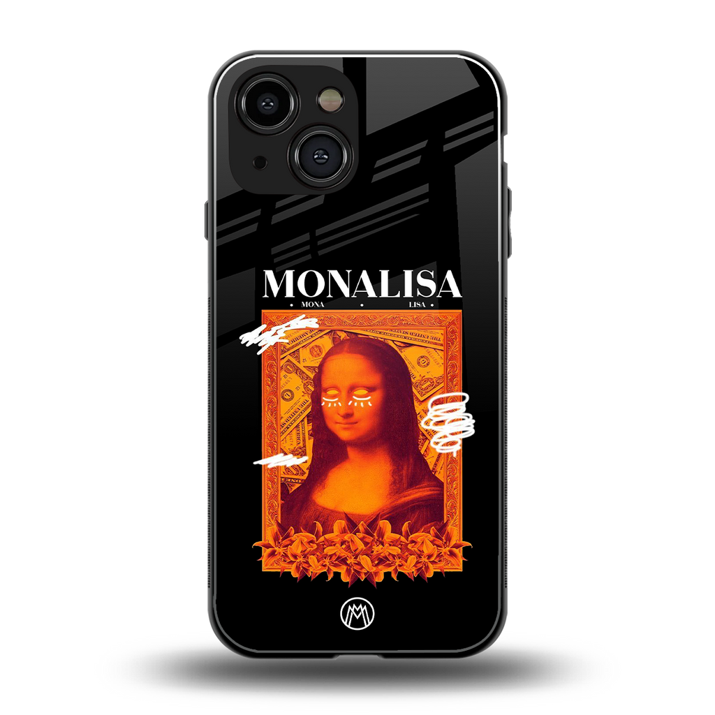 sassy mona lisa back phone cover | glass case for iphone 13 mini