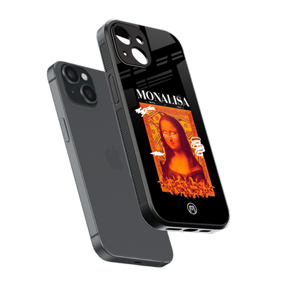 sassy mona lisa back phone cover | glass case for iphone 13 mini