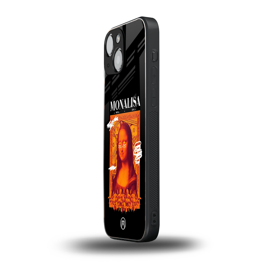 sassy mona lisa back phone cover | glass case for iphone 13 mini