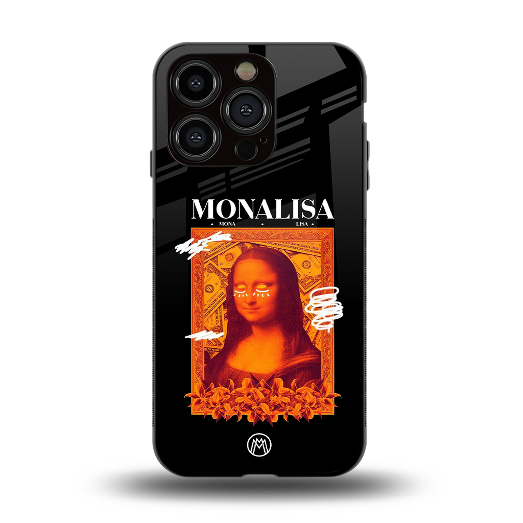 sassy mona lisa back phone cover | glass case for iphone 13 pro