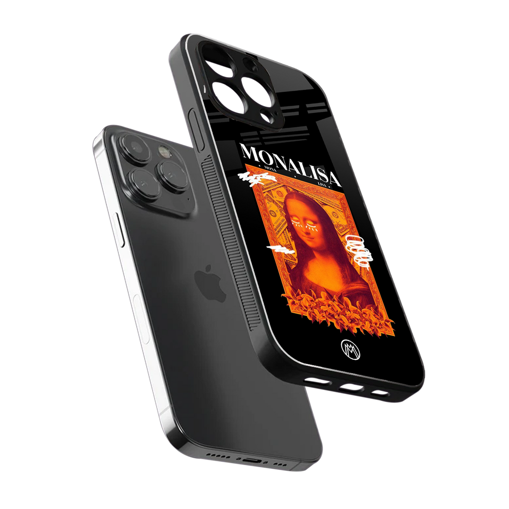 sassy mona lisa back phone cover | glass case for iphone 13 pro