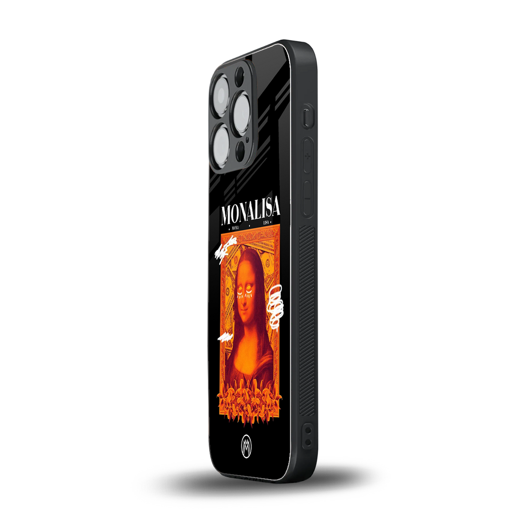 sassy mona lisa back phone cover | glass case for iphone 13 pro