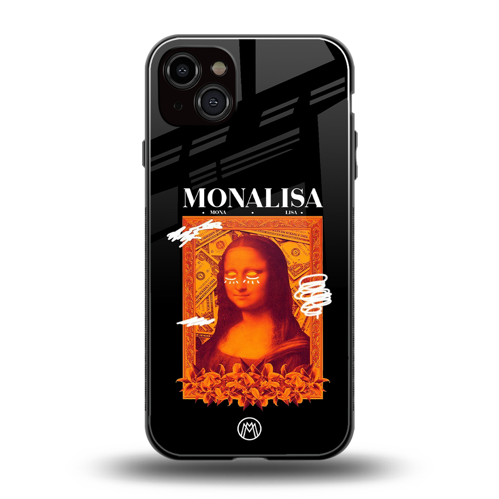 sassy mona lisa back phone cover | glass case for iphone 14 plus