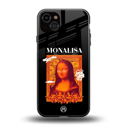 sassy mona lisa back phone cover | glass case for iphone 14 plus