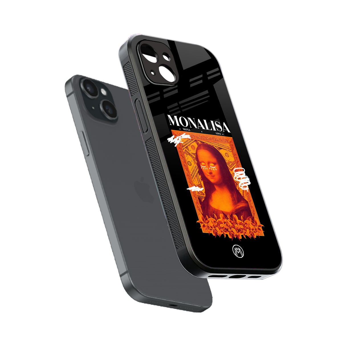 sassy mona lisa back phone cover | glass case for iphone 15 plus