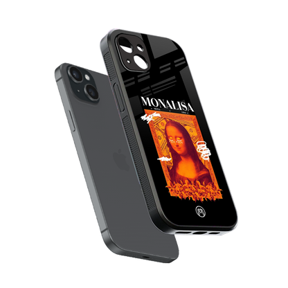 sassy mona lisa back phone cover | glass case for iphone 14 plus