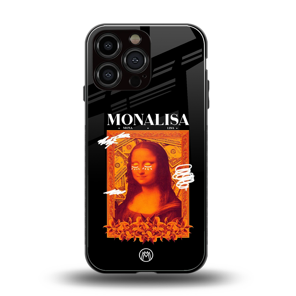 sassy mona lisa back phone cover | glass case for iphone 14 pro max