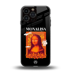 sassy mona lisa back phone cover | glass case for iphone 14 pro max