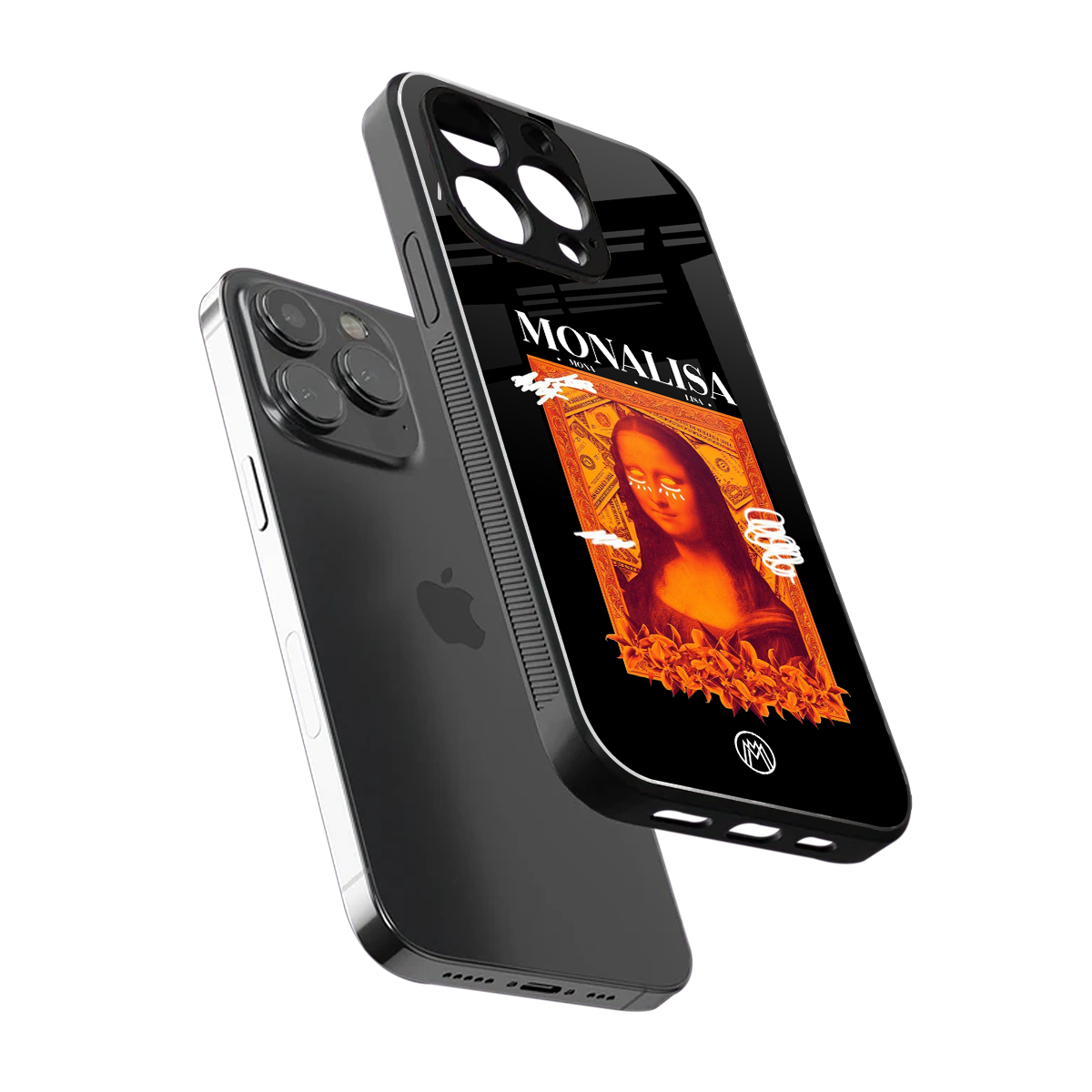 sassy mona lisa back phone cover | glass case for iphone 15 pro max