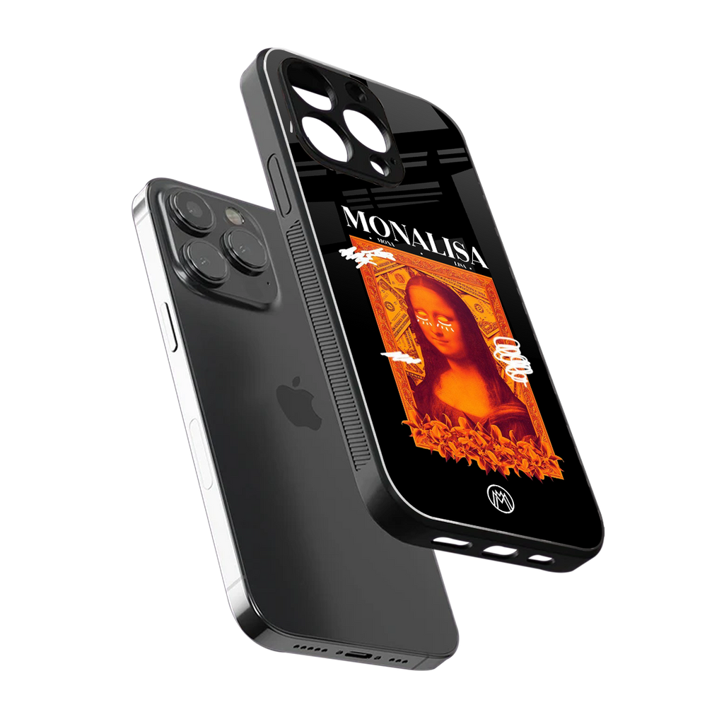 sassy mona lisa back phone cover | glass case for iphone 14 pro max