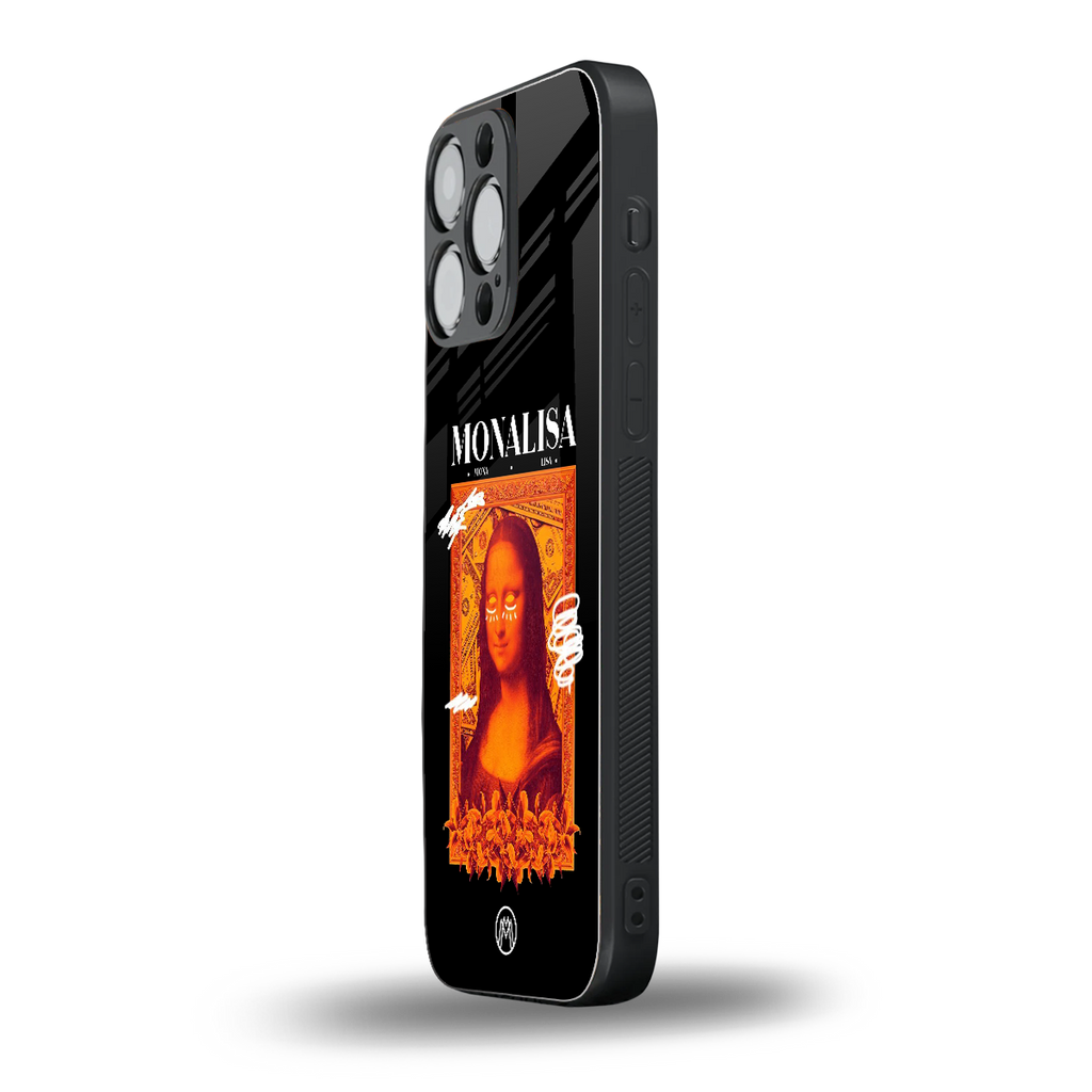 sassy mona lisa back phone cover | glass case for iphone 14 pro max
