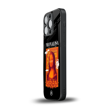 sassy mona lisa back phone cover | glass case for iphone 14 pro
