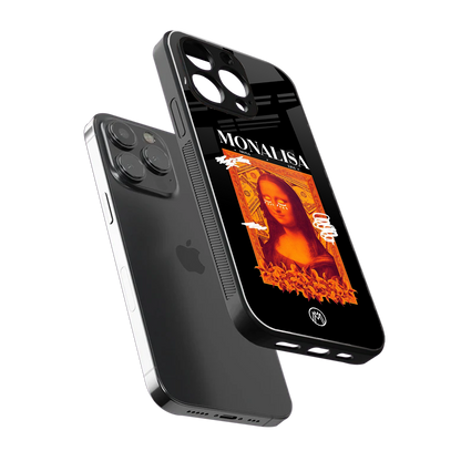 sassy mona lisa back phone cover | glass case for iphone 14 pro