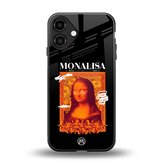sassy mona lisa back phone cover | glass case for iphone 16 plus