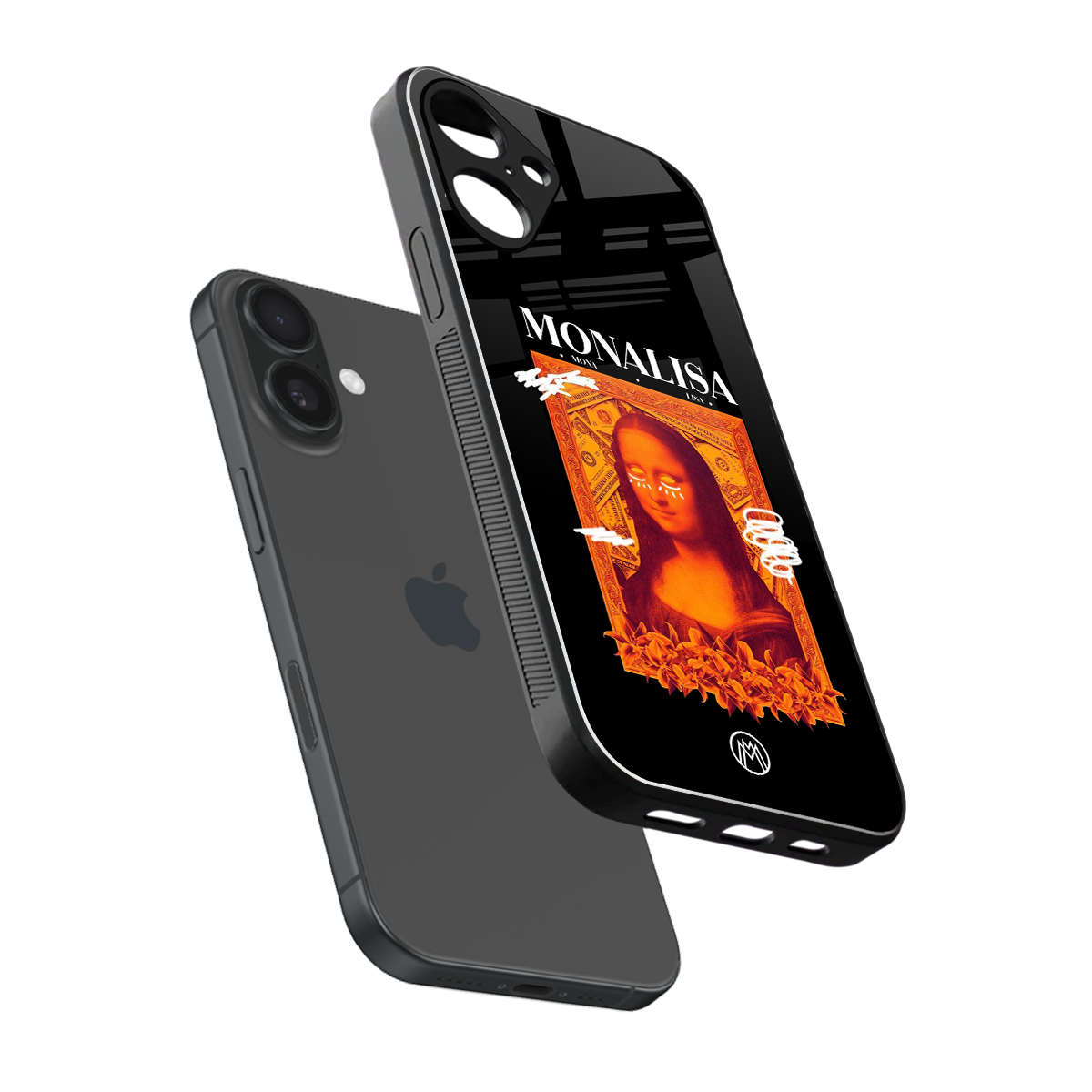 sassy mona lisa back phone cover | glass case for iphone 16 plus